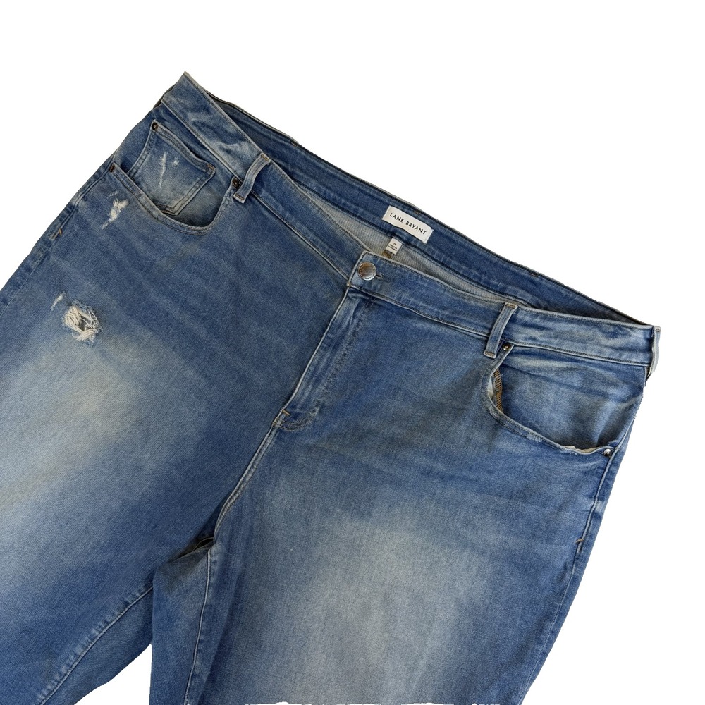 Lane Bryant Light Wash High Rise Girlfriend Straight Denim Jeans 28W